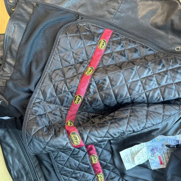 Bristol Black Leather Motorcycle Jacket Biker Style Men's size 48 - Picture 12 of 14